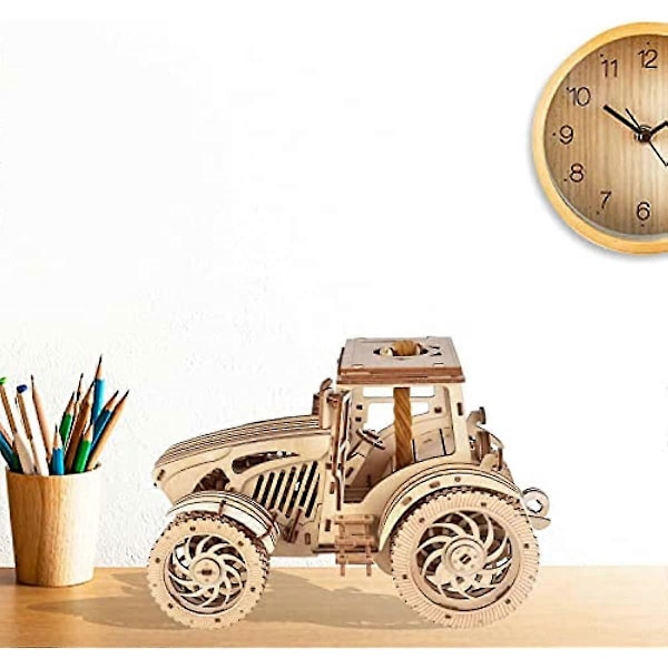 Traktor Modelbyggesæt, 3D Træpuslespil, Trækonstruktionssæt