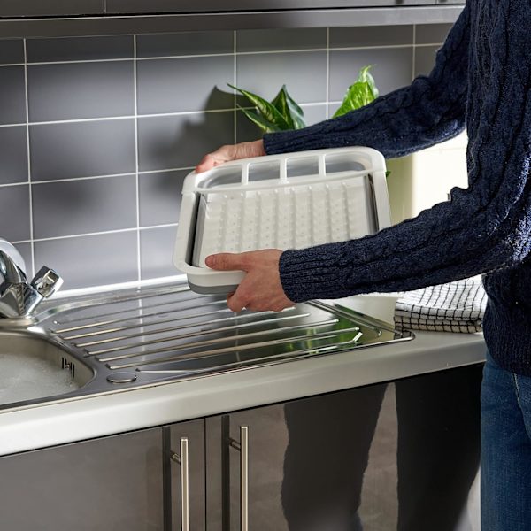 Premium sammenleggbar oppvaskstativ, oppvaskstativ - plassbesparende for bobiler, reiser og camping