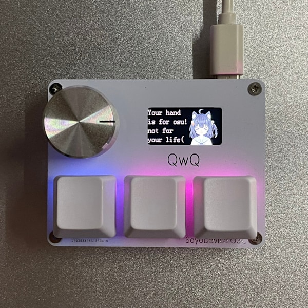 SayoDevice OSU O3C Quick Impression Hall Switches, Magnetiske Lineære Switches Tastatur med Drejeknap og Skærm Kopier Indsæt Genvej Makro Hotsw