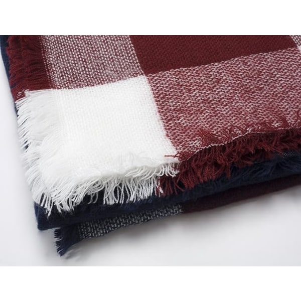 damesjal, ternet, oversized, firkantet, tørklæde, efterår/vinter sjal, tartan, striber, plaidmønster, frynser
