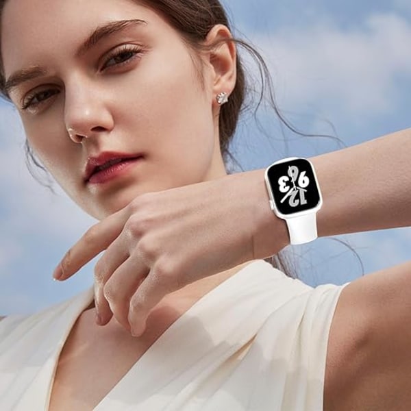 Tämä ranneke on yhteensopiva Apple Watchin kanssa, tämä ranneke sopii iWatch Series Ultra/Ultra 2 9/8/7/6/5/4/3/2/1 SE -malleihin White L