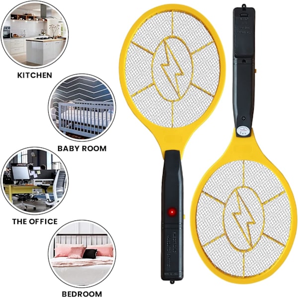Elektrisk Flugsmällare Bug Zapper Batteridriven Flugdödare Inomhus & Utomhus Skadedjursbekämpning Mygg och Insektsfångare Racket