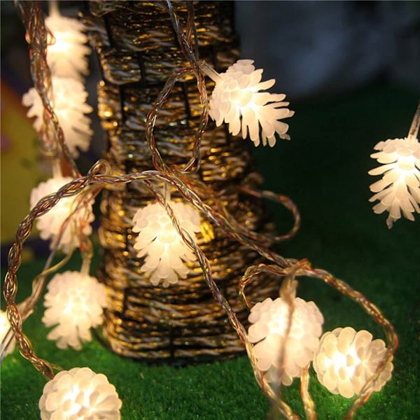 Julelys med kongler og LED-lys (3 m, 20 LED)