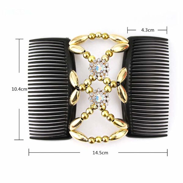 Hårkam 3stk - Magiske elastiske hårkamme Dobbelte clips - Hårholder Stræk Dobbeltsidede kamme Clips - Hårstyling værktøj