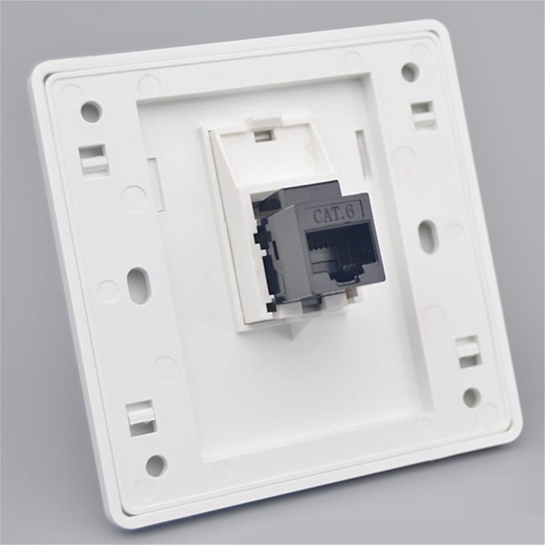 CAT6 Gigabit dobbel pass nettverksvegguttak, 86x86mm (LAN1)