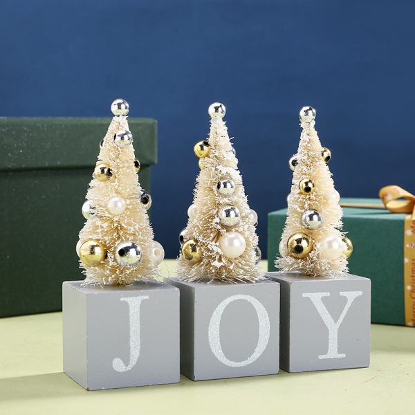 3 stk Bordplade juletræ træ Joy kunstig mini (grå)