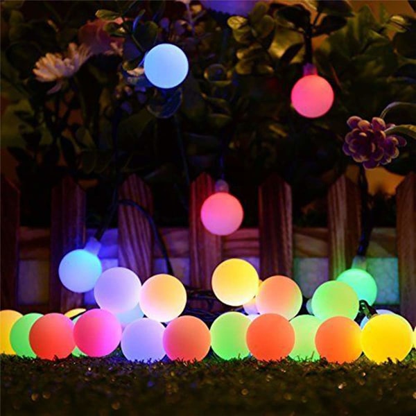 Solcelledrevne Fe-lyskæder Multicolor 100 LED Kugle 55 Fod Lyskæder