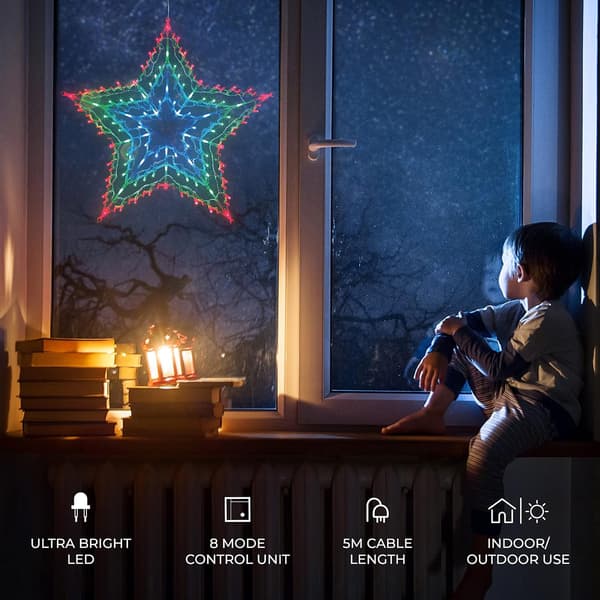 200 LED-julgransbelysning med ring, 8x 1,5 m