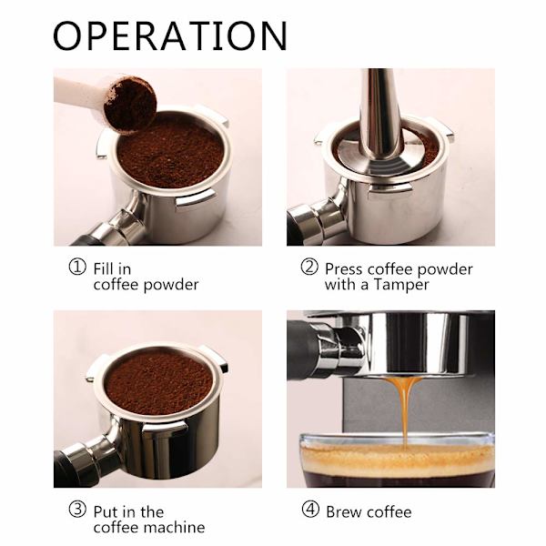 51mm Kahvin pohjaton suodatin Delonghi ECP31.21、eco310