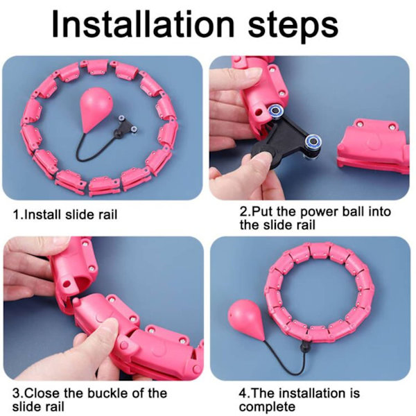 Viktad Hula Hoop, Smart Hula Hoop med boll, 24 avtagbara