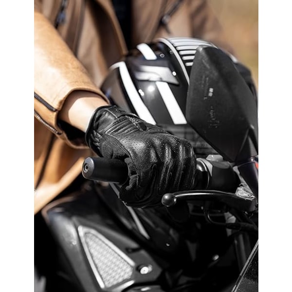 Motorcykelhandskar i Getläder för Män, Skyddande, Fullfinger, Alla Säsonger, 2XL
