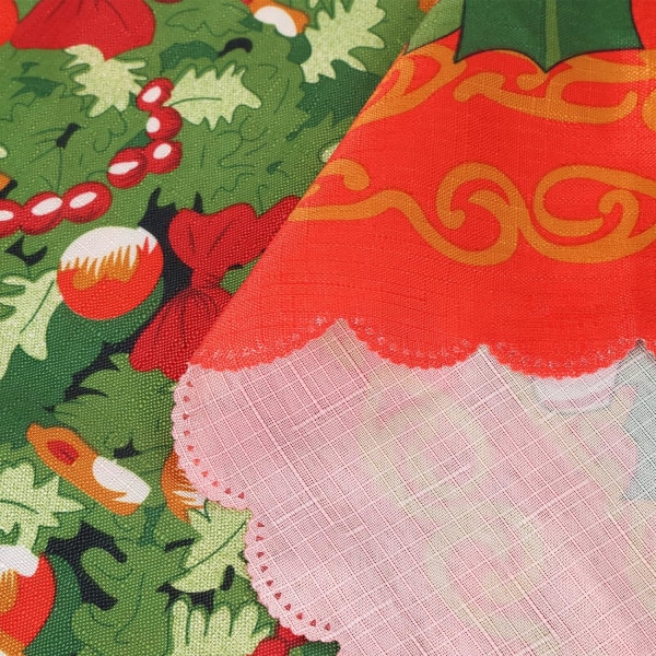 Juleduker Rektangulær bomull Xmas duker 180 x 150 cm - Stort rødt bordtrekk Vanntett, vaskbart