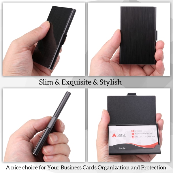 Smal case för män och kvinnor, Pocket Metal Card- case, professionella visitkortshållare i rostfritt stål, Spänne Style Shut，present