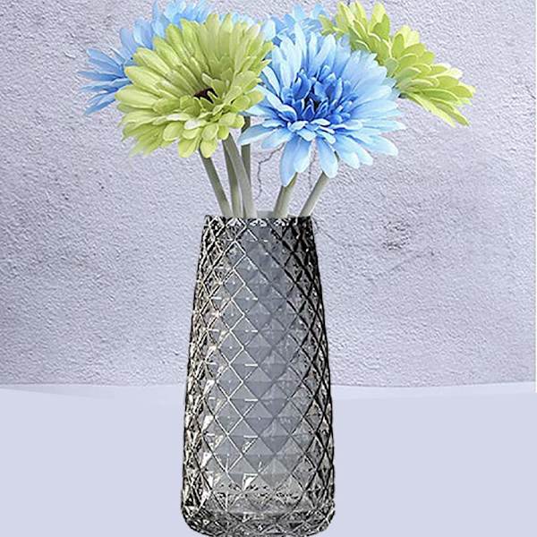Dekorativ vase, moderne halvtransparent grå, vase for kontor hjem plate, ananas tekstur