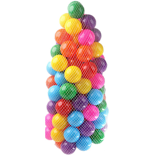 100 stk myke plast mini lekeballer i flere farger - knusesikre, ingen skarpe kanter - bruk i barnas ballbinge (100 stk)