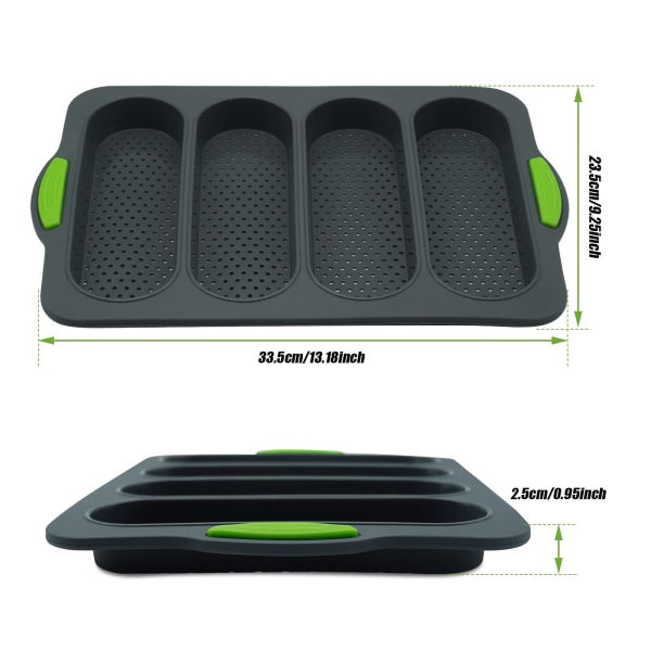 Brødform i silikon for baking, 4 brødformer