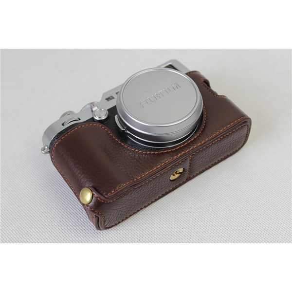 Beskyttende læder kamerataske til Fujifilm x100f mørkebrun