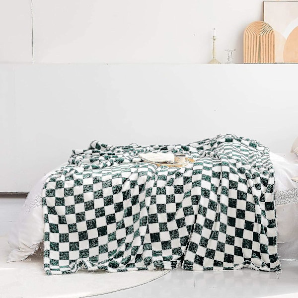 Buffalo Plaid -fleecepeitto (70*100cm, vihreä), Ruudullinen Flanellipeitto | Pehmeä ja kevyt mikrokuitu