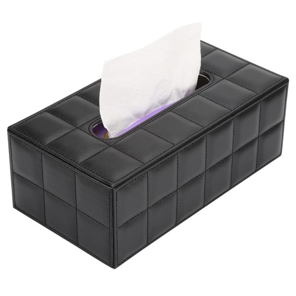 Rectangular PU Leather Facial Tissue Box Tissue Holder for Home Office, Car Automotive Decoration