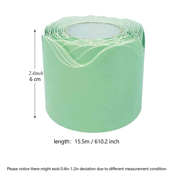 Kantbånd til juleopslagstavler, udstansede rullede kantbånd, juleopslagstavle-kantbånd til lærere, 2,3 x 610 tommer