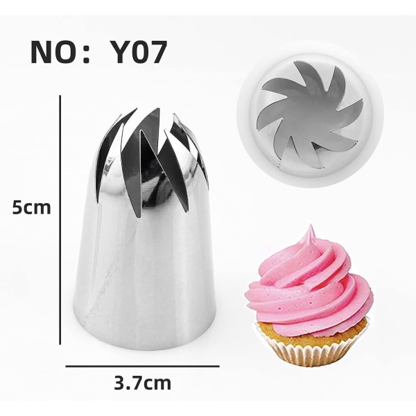 Oversize Rustfrit Stål Rose Blomster Sprøjteposer og Dysesæt - 6 stk Blomsterformede Frosting Dyser