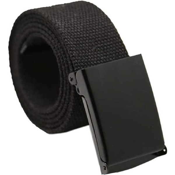 Trimming Shop Unisex Webbing Bælte Webbet Canvas Rem Metal Flip Lukning Spænde Justerbar Army Stil Talje Bånd Udendørs Utility Wear 120cm