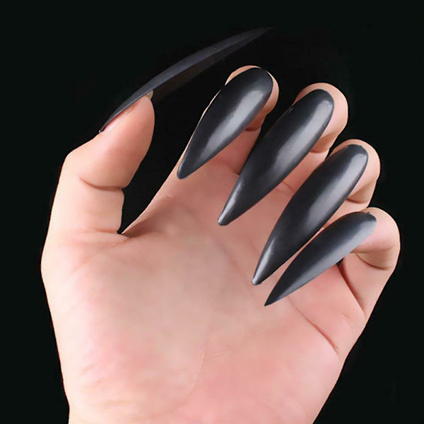 Halloween Heks Falske Negle Tips - 10stk Fuld Dækning Stiletto Negle til Zombie Cosplay