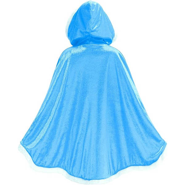 Prinsesse hette cape kappe kostyme (blå for høyde 120cm-130cm)