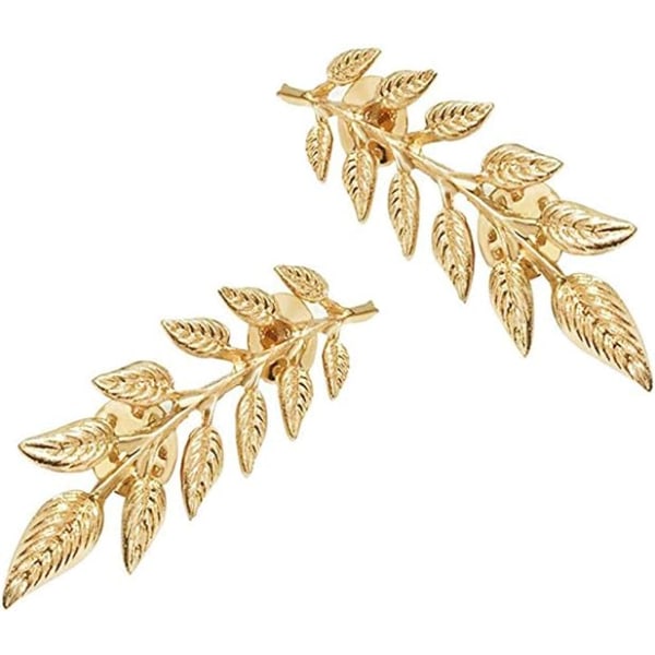 Herre Suit Broscher Dobbelt Blad Krave Pin Broche Guld Plante