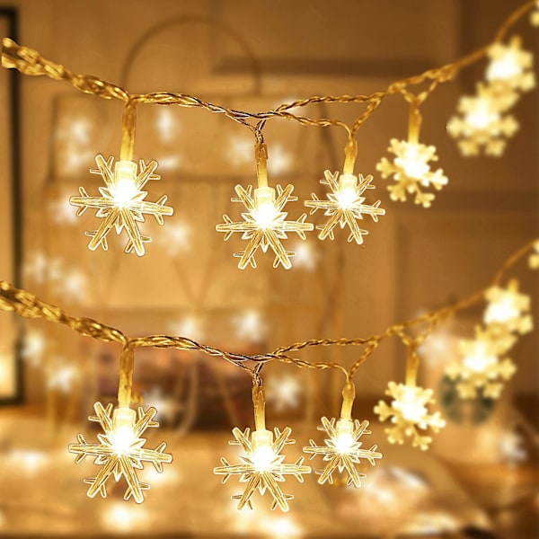 Joulu lumikide valot 20 ft 40 LED (lämmin valkoinen)