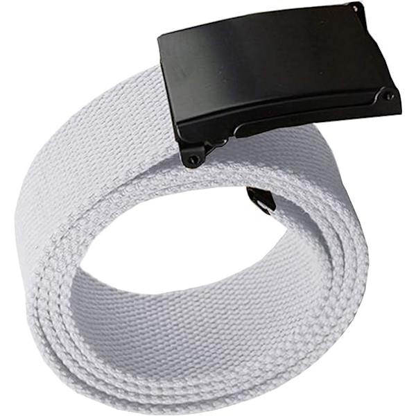 Trimming Shop Unisex Webbing Bälte Webbat Canvas Rem Metall Spänne Justerbar Arméstil Midjeband Utomhus Utility Wear 120cm