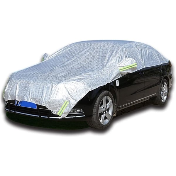 Bilkarosseribetræk Universal Halv Car Cover Solskærm Cover Outdoor Sol Reflection Aluminium Film Vandtæt Auto Sne Cover