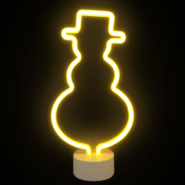 Neonskilt Snowman Led Night Lights Lampe med holdersokkel