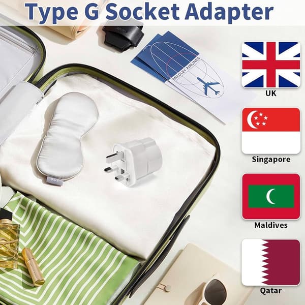 3x Reseadapter Typ G - Engelsk Reseadapter - C och F Plugg till G Plugg ...