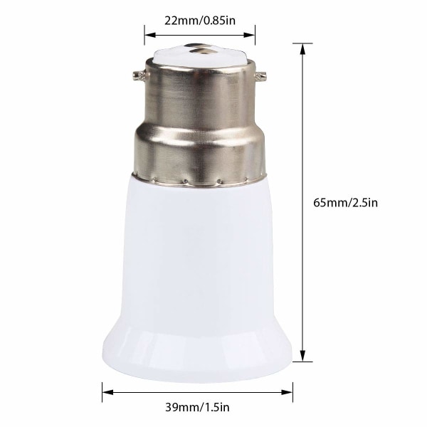 15 stycken B22 till E27 sockeladapter, lampbasomvandlare, glödlampsadapter för LED-lampor och glödlampor