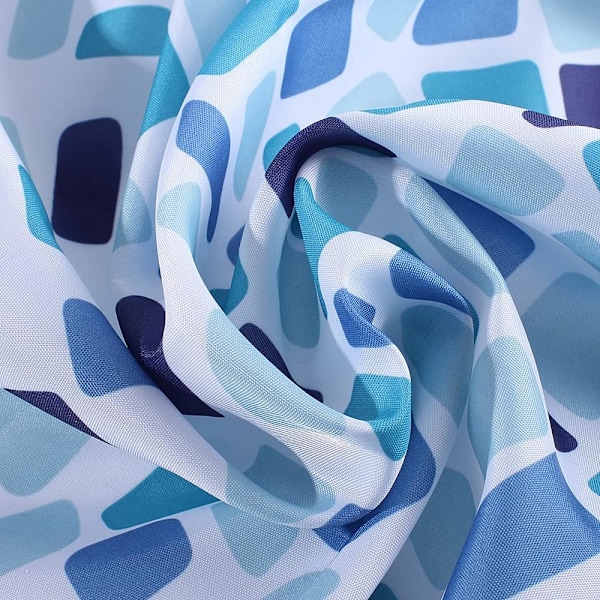 Mosaik Blå Bruseforhæng Anti Skimmel, Meldug Resistente | Størrelse 180x180 cm (71 x 71 Tommer) | 100% Polyester (Mosaik Blå)