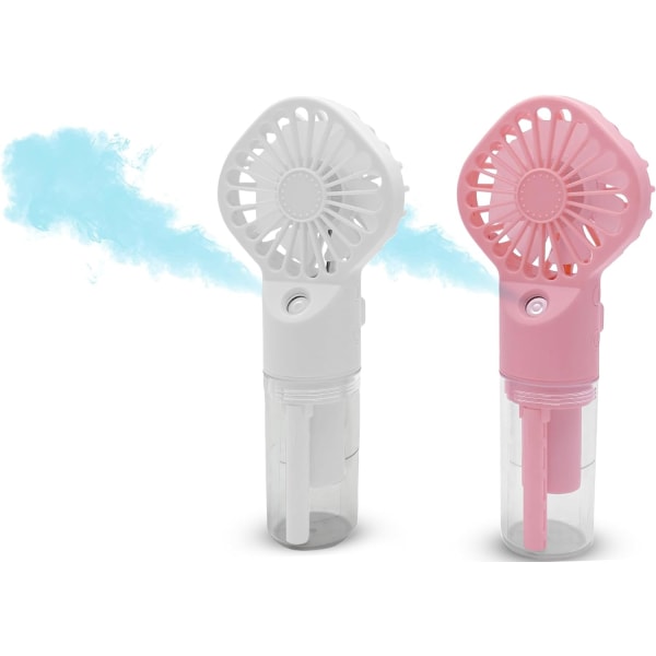 Handheld Fan Portable Handheld Misting Fan - Rechargeable Battery Operated Spray Mist Fan - Water Mist Fan -PACK OF 2