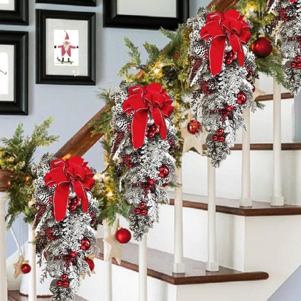 Joulukoristeiden ale Garland Door Ripustettavat Joulukoristeet Jouluseppeleen mesh seisovassa puussa Koriste Peep Rabbit