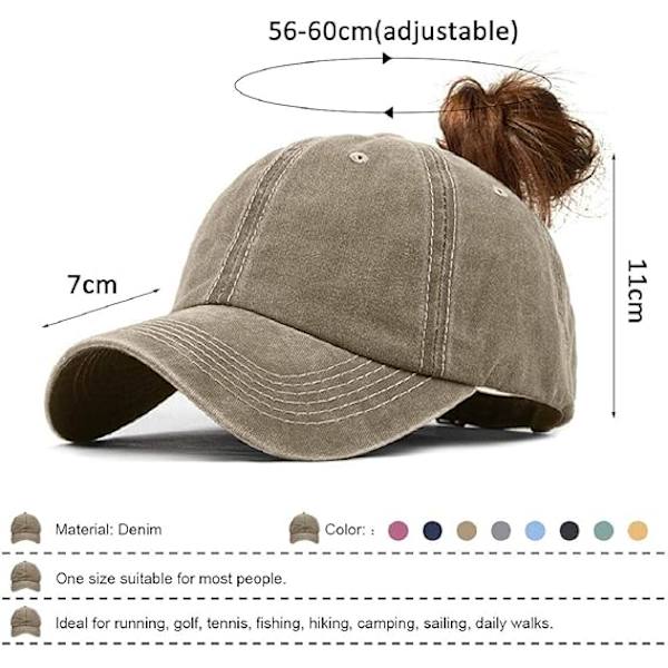 Kvindes Ponytail Baseball Kasketter Mode Ensfarvet Kasket Retro Unisex Visirer Slibkant Gør Gammel Hat