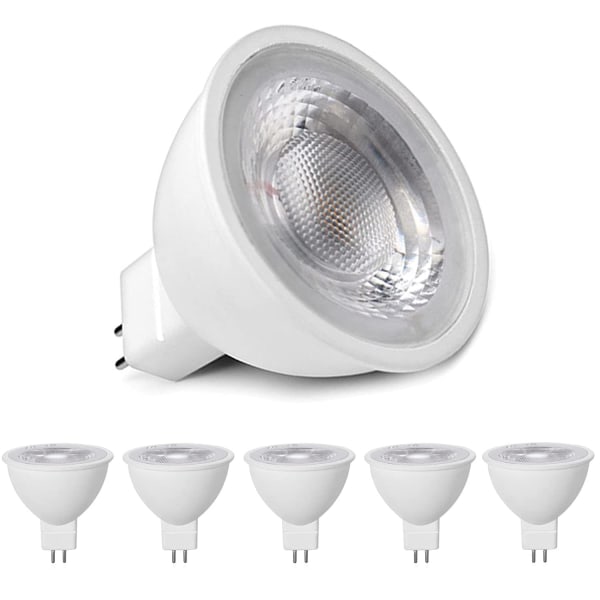 MR16 LED-lamput lämmin valkoinen 3000K, MR16 GU5.3 LED 5W, 5 kpl pakkaus