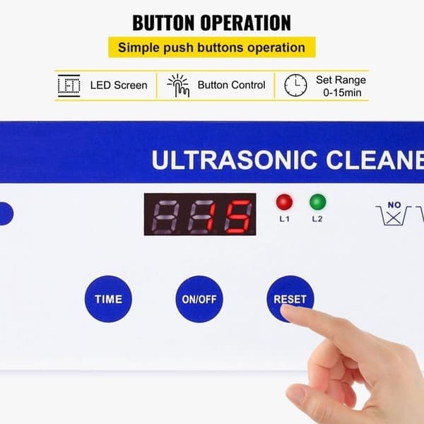 Ultralydsrenser-Duoku-0,8 L-Digital timer-Rustfrit stål-35 W