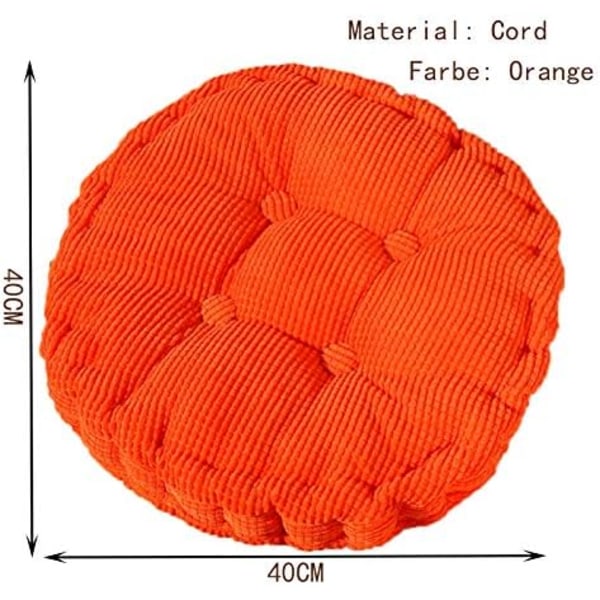 Bekväm Rund Stol Kudde för Hem, Kök, Trädgård, Matsal, Kontor, 40*40cm Orange