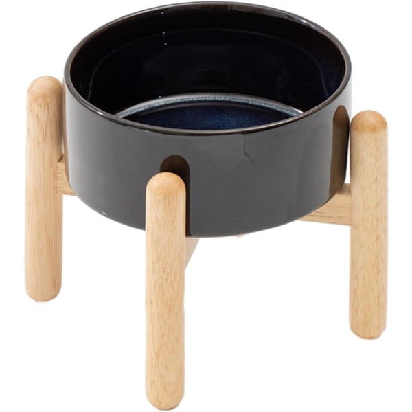 Keramisk Høyde Hundefôrskål med Stativ for Mellomstore og Store Hunder, Mat- og Vannskål for Kjæledyr (Enkel Skål med Stativ - Stjernehimmel, 15,5 cm)