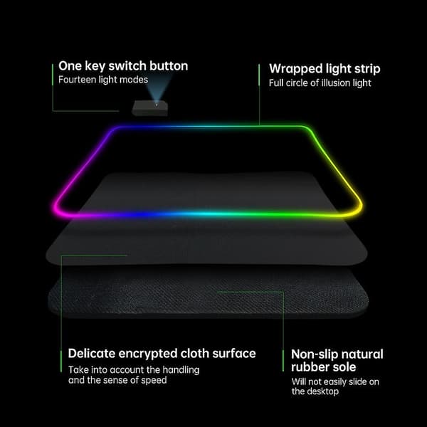 GMS-X5 RGB Gaming Musematte med LED-lys