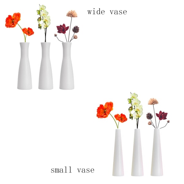 Høy konisk blomstervase av komposittplast, dekorativ blomstervase med små knopper til hjemmet (liten kaliber)