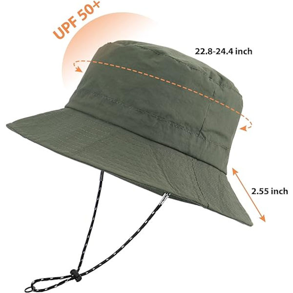 Aurinkohattu Miehille ja Naisille Kesään UPF 50+ Boonie Hat Taitettava Ulkokäyttöön Vedenkestävä Bucket Hat Laajalla Reunalla