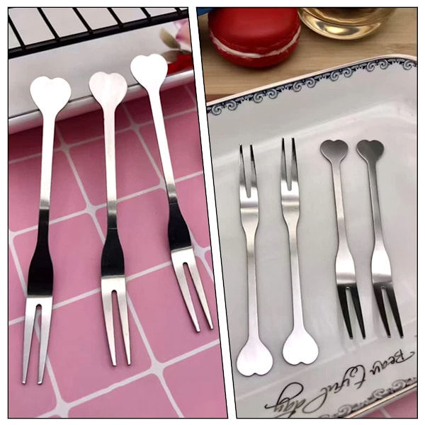 24 stk. Mini Salats Frugtgafler Rustfrit Stål Dessertgafler