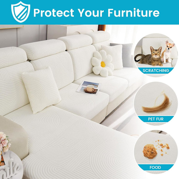 Sofa Putetrekk, Universelle Stretch Sofa Trekk L-Form, Hjørnesofa Trekk For 1/2/3 Sete Sofa Putebeskytter Trekk Loungestol Trekk