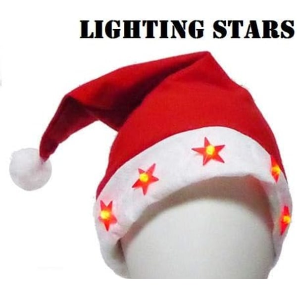 Lysende stjerner julehat LED blinkende