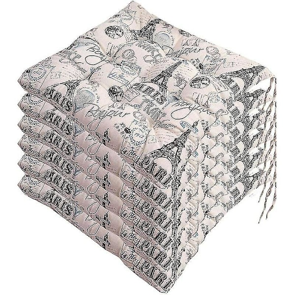 Sett med 6 stolputer 40 x 40, Dekorative puter Pute Stolputer Hageputer, Polyester